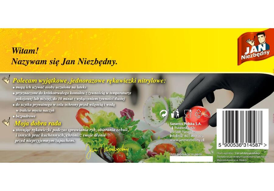 Rękawice nitrylowe M 50szt czarne do kontaktu z żywnością 8571026861